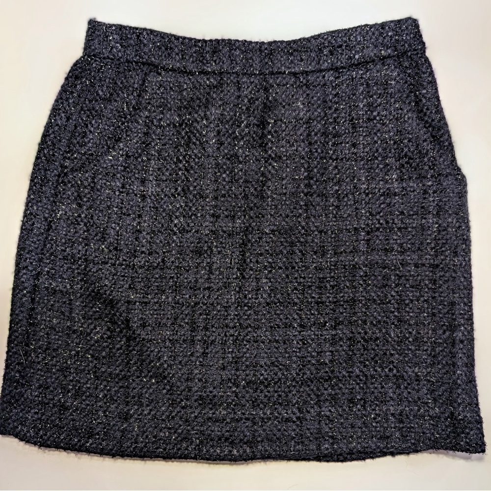 Cynthia Rowley Holiday Mini Skirt Midnight Blue. Sparkled Tweed Size 2